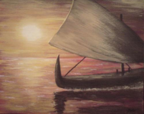 Boot Im Sonnenuntergang